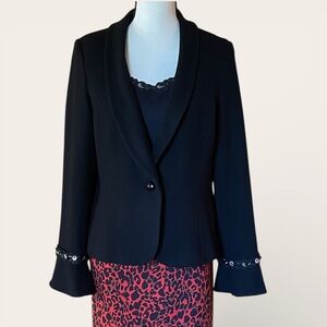 Marc Bouwer Jacket Blazer Black Wool Blend Long Sleeves Short Blazer Jacket